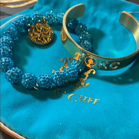 3 Rustic cuff bracelets Emerson blue gold OKC - Picture 5 of 6